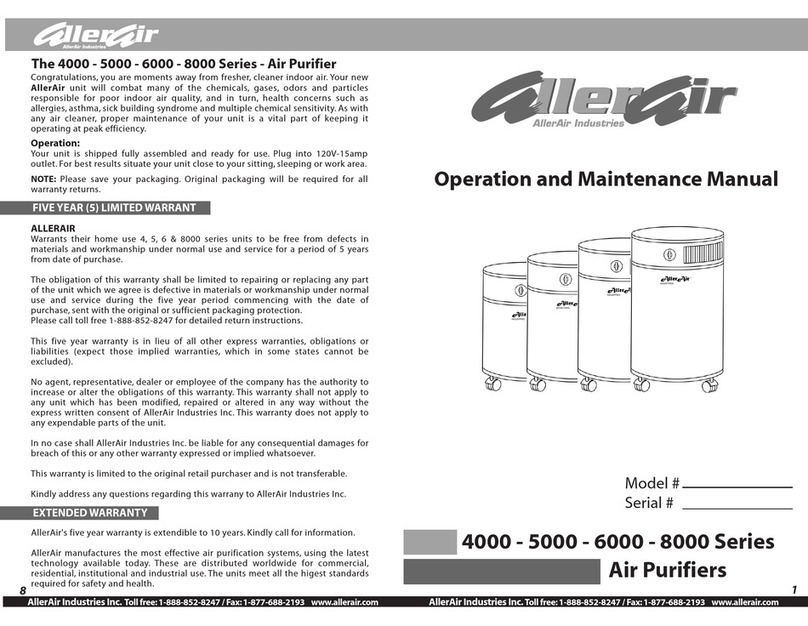 AllerAir 4000 Series Operation and maintenance manual