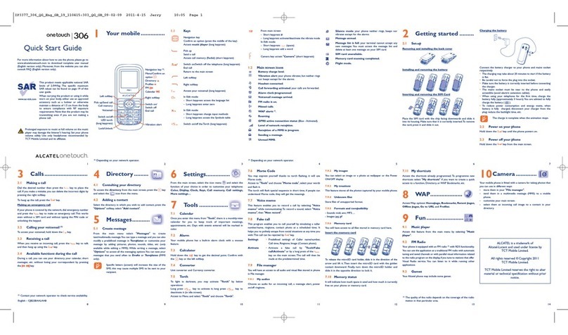 Alcatel one touch 306 User manual