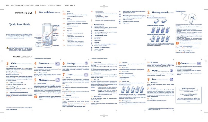 Alcatel one touch 306A User manual