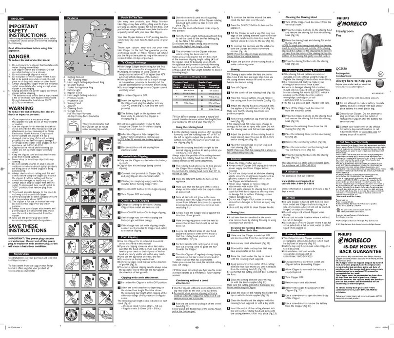 Norelco QC5580/40 manual