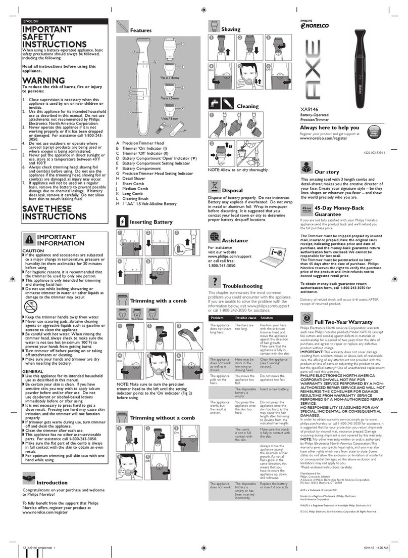 Philips XA9146/42 user manual
