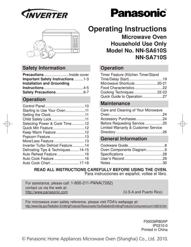 Panasonic Inverter NN-SA610S User manual