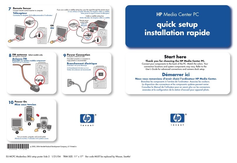 HP Media Center m500 - Desktop PC Specification sheet