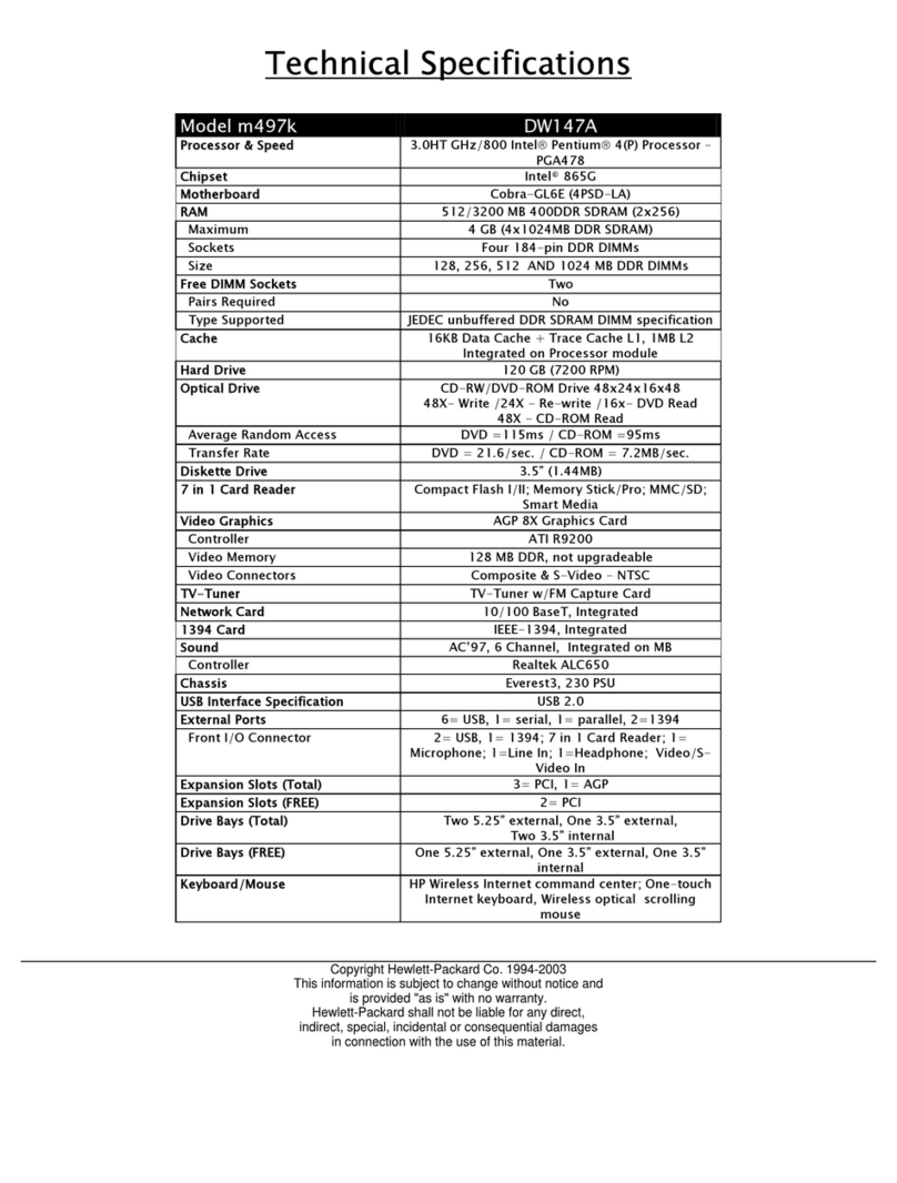 HP Media Center m400 - Desktop PC Instruction manual