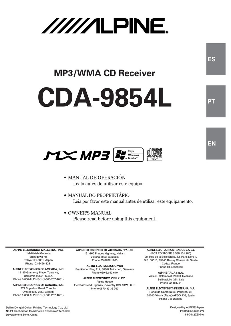 Alpine CDA-9854L User manual Alpine CDA-9854L User manual