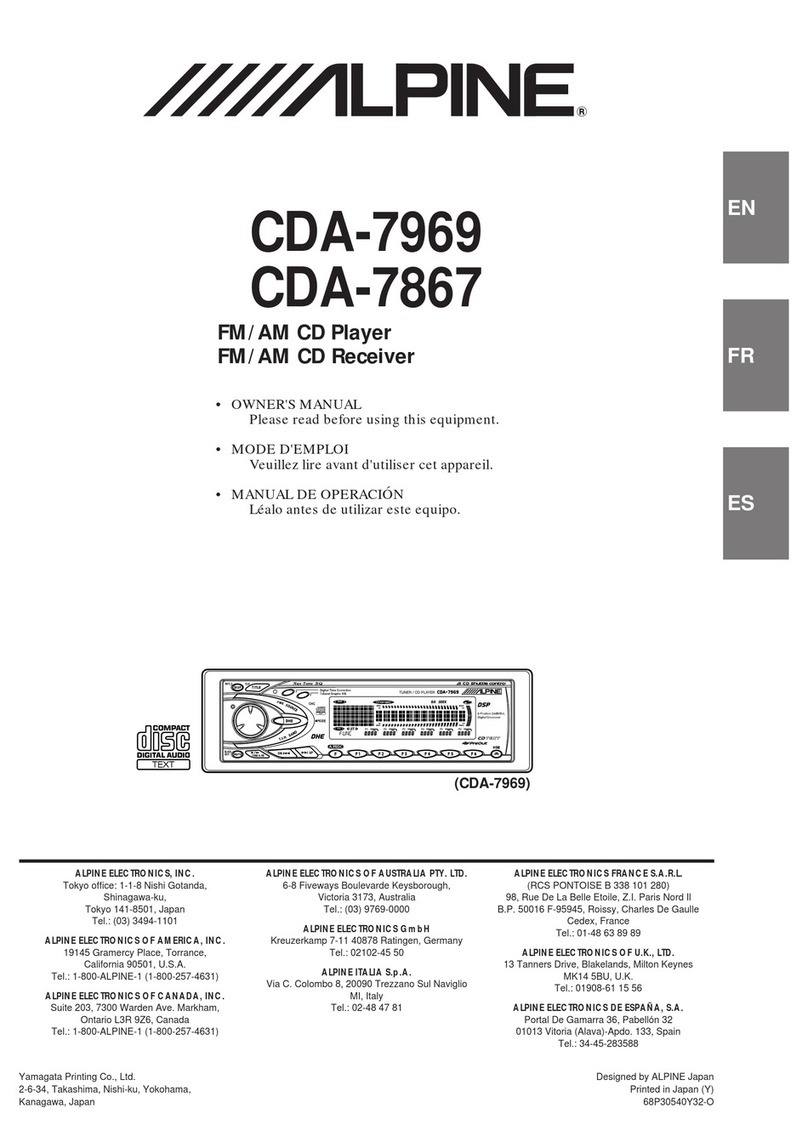Alpine CDA-7867 owner's manual