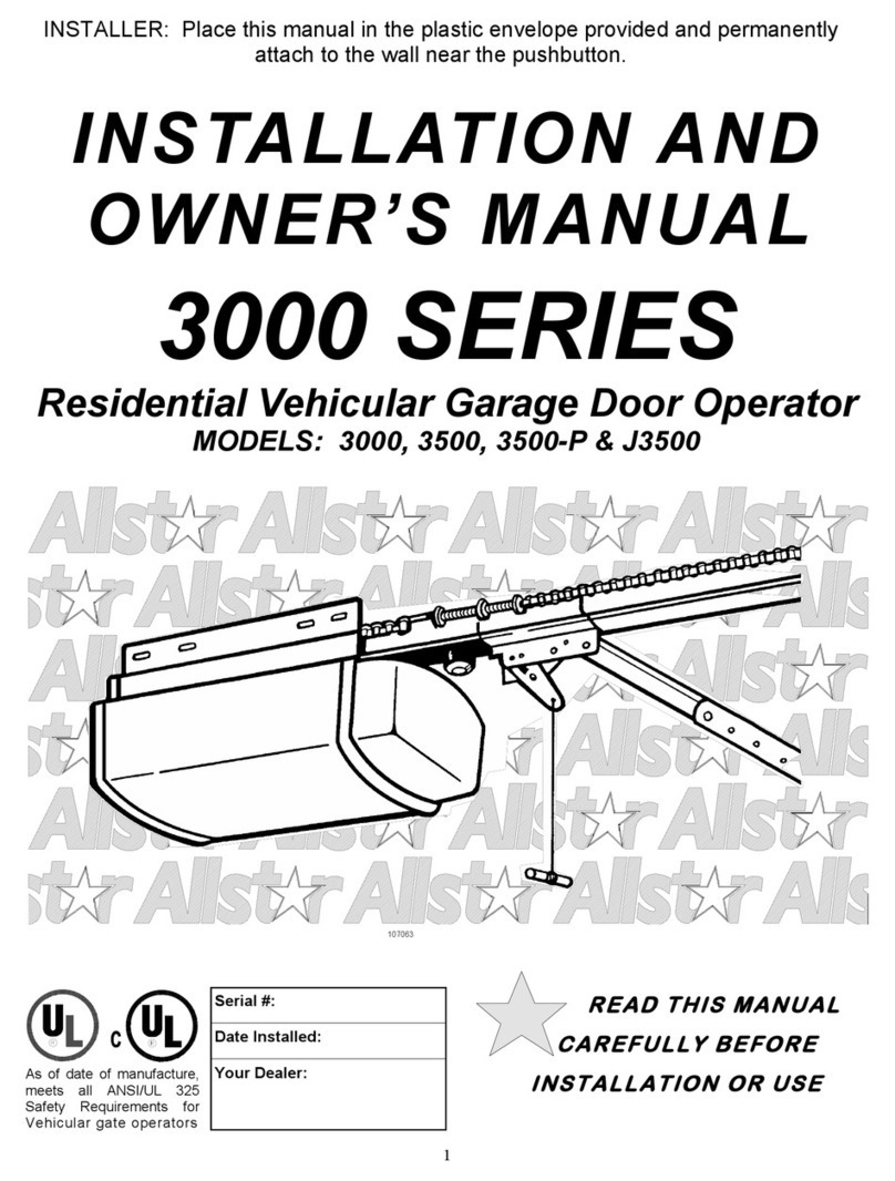 Allstar 3000 Installation and owner's manual