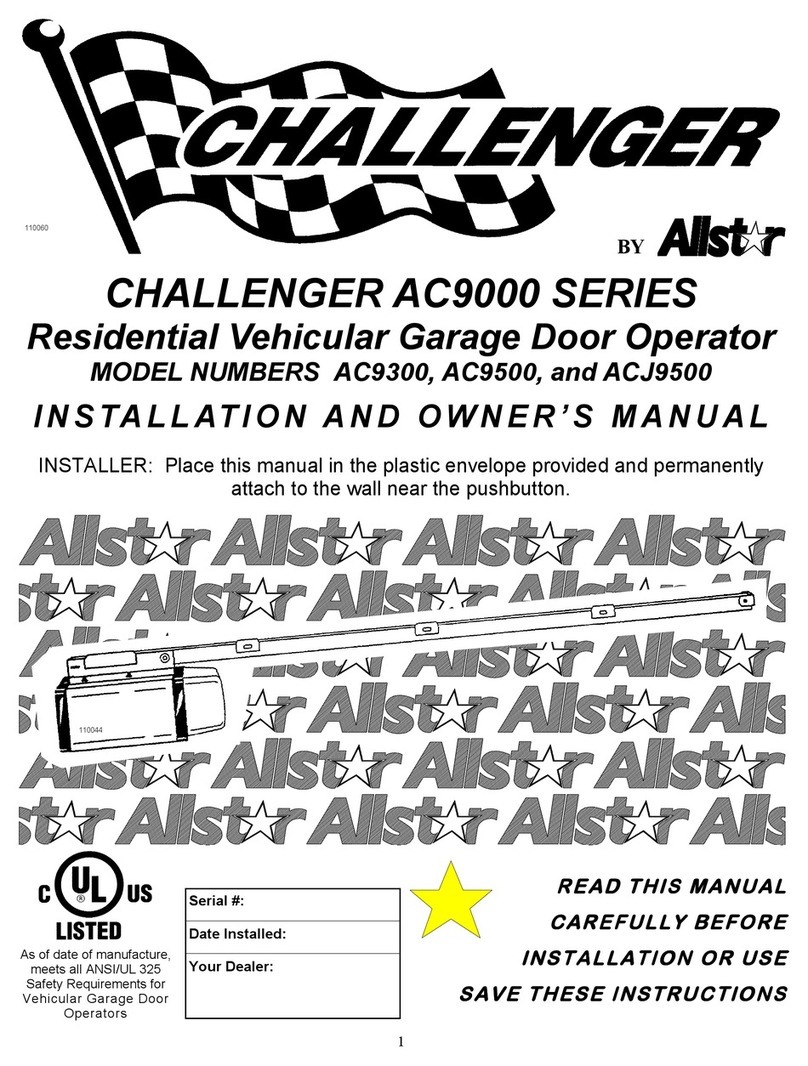 Allstar CHALLENGER AC9300 Installation instructions