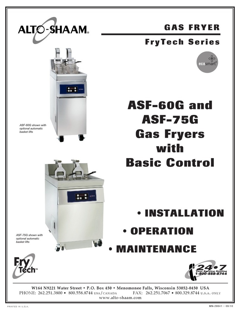 Alto-Shaam FryTech ASF-60G Installation and operating instructions