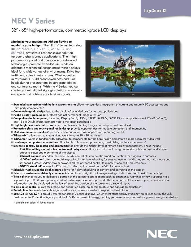 NEC MultiSync V651 User manual