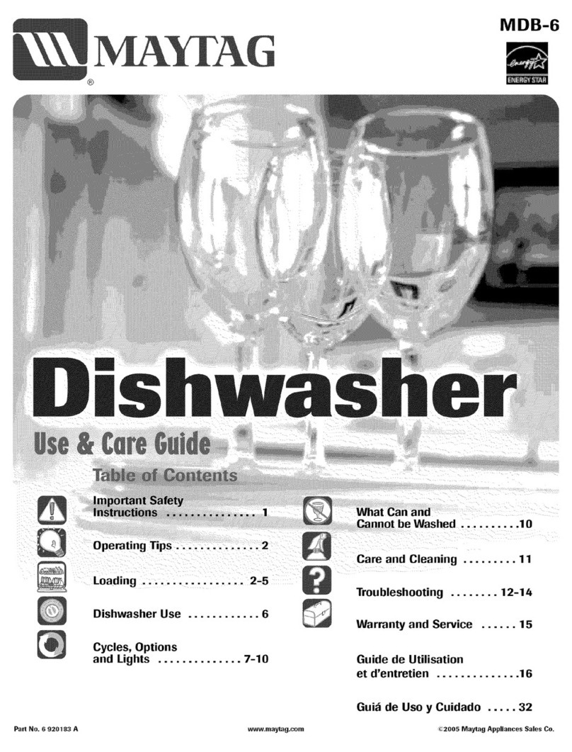 Maytag MDB9601AWB - Jetclean II Undercounter... Use and care guide