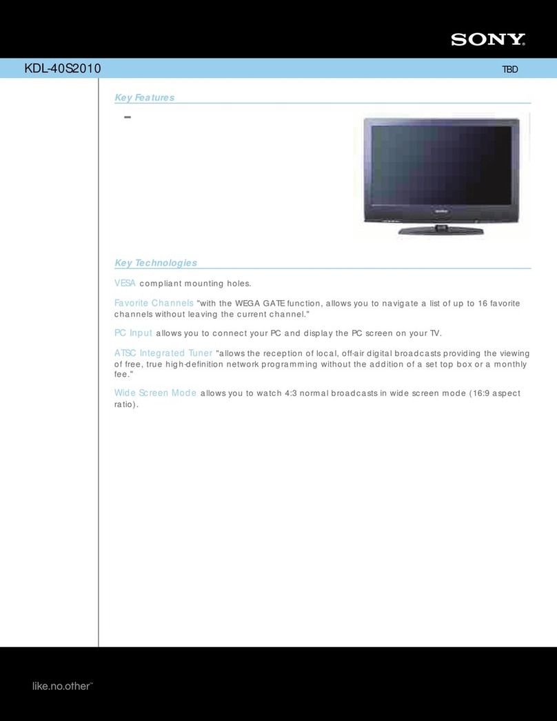 Sony KDL-40S2010 - 40" Bravia Lcd Hdtv User manual