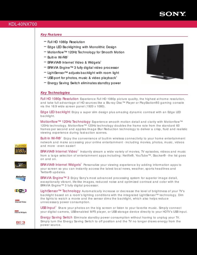 Sony KDL-40NX700 - Bravia Nx Series Lcd... User manual