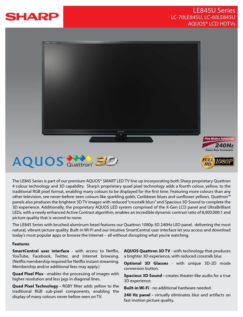 Sharp Aquos LC-70LE845U User manual