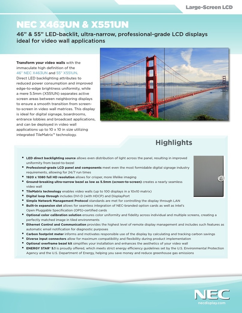 NEC MultiSync X463UN Specifications