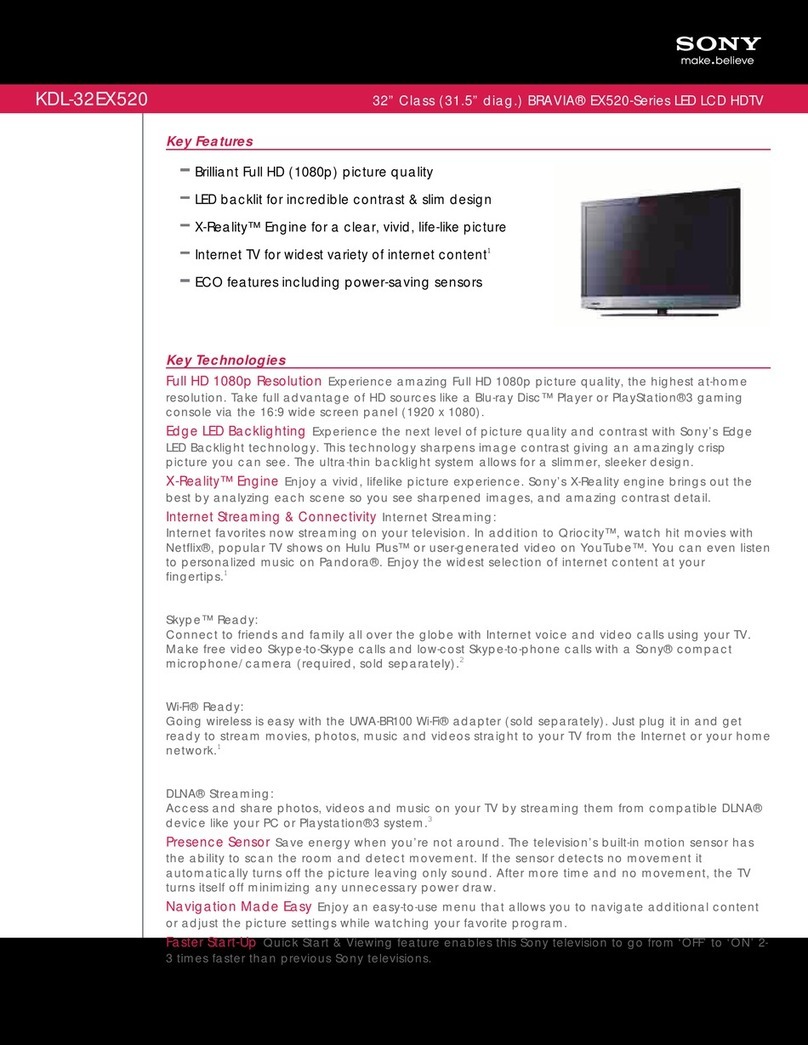 Sony Bravia KDL-32EX520 User manual