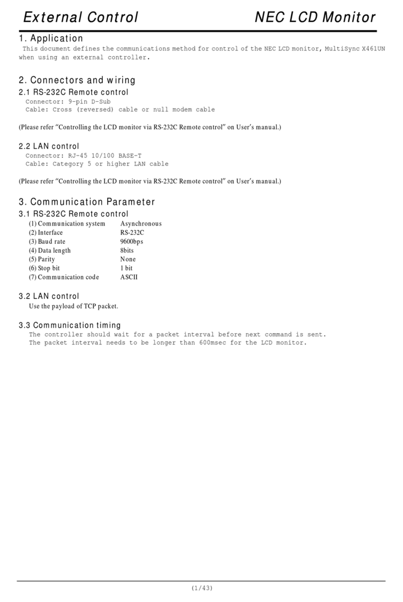 NEC X461UN - MultiSync - 46" LCD Flat Panel... Use and maintenance manual