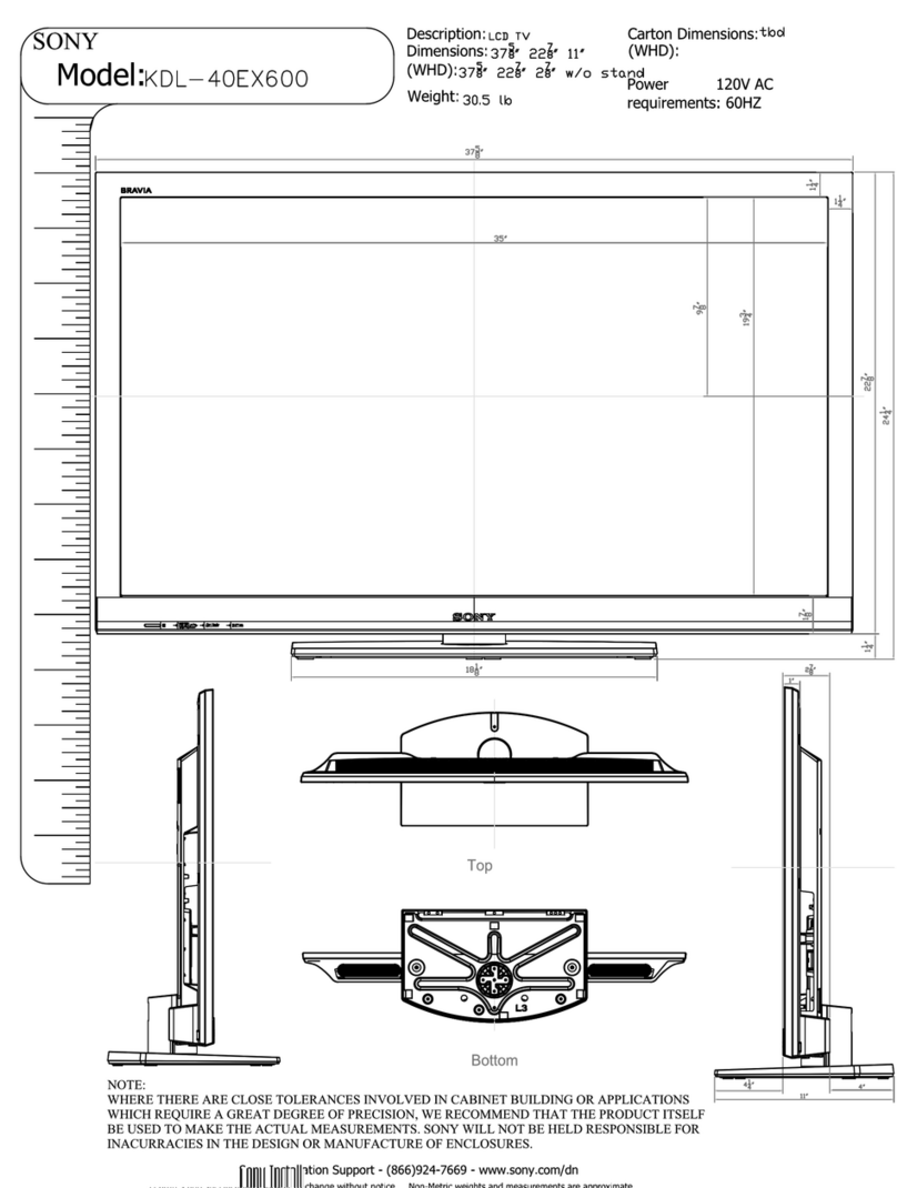 Sony KDL-40EX600 - 40" Bravia Ex600 Series Hdtv User guide