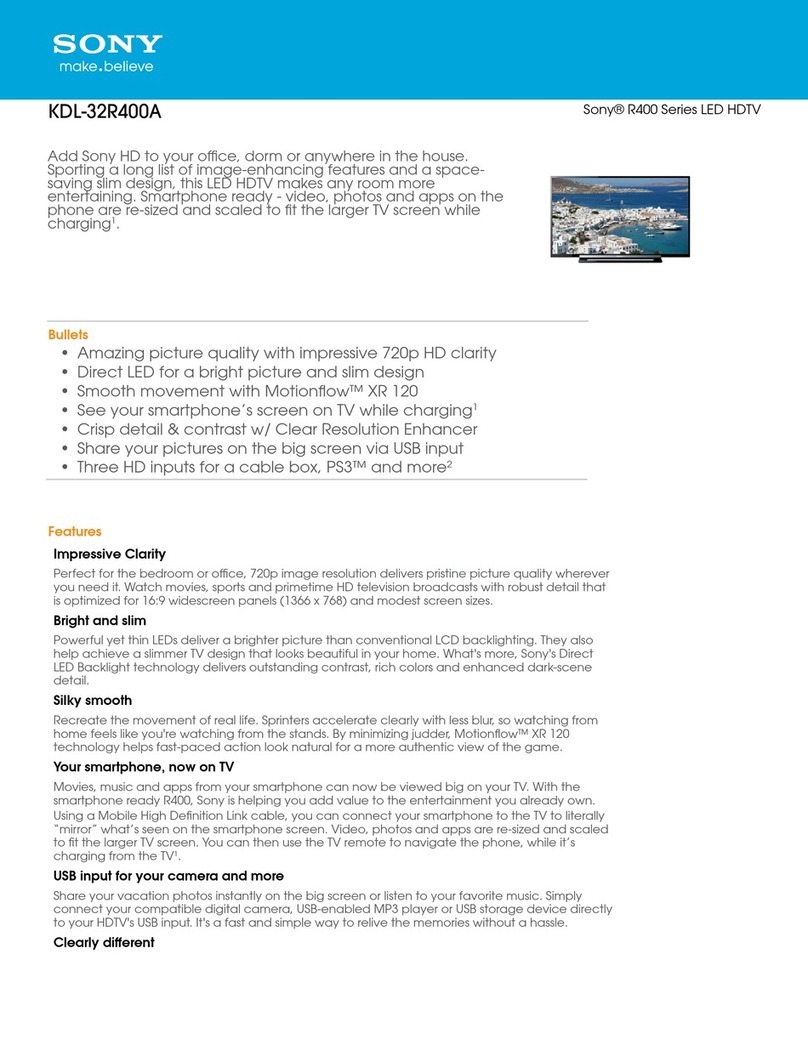 Sony BRAVIA KDL-32R400A User manual