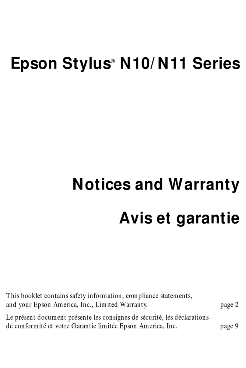 Epson Stylus N10 Notices and warranty