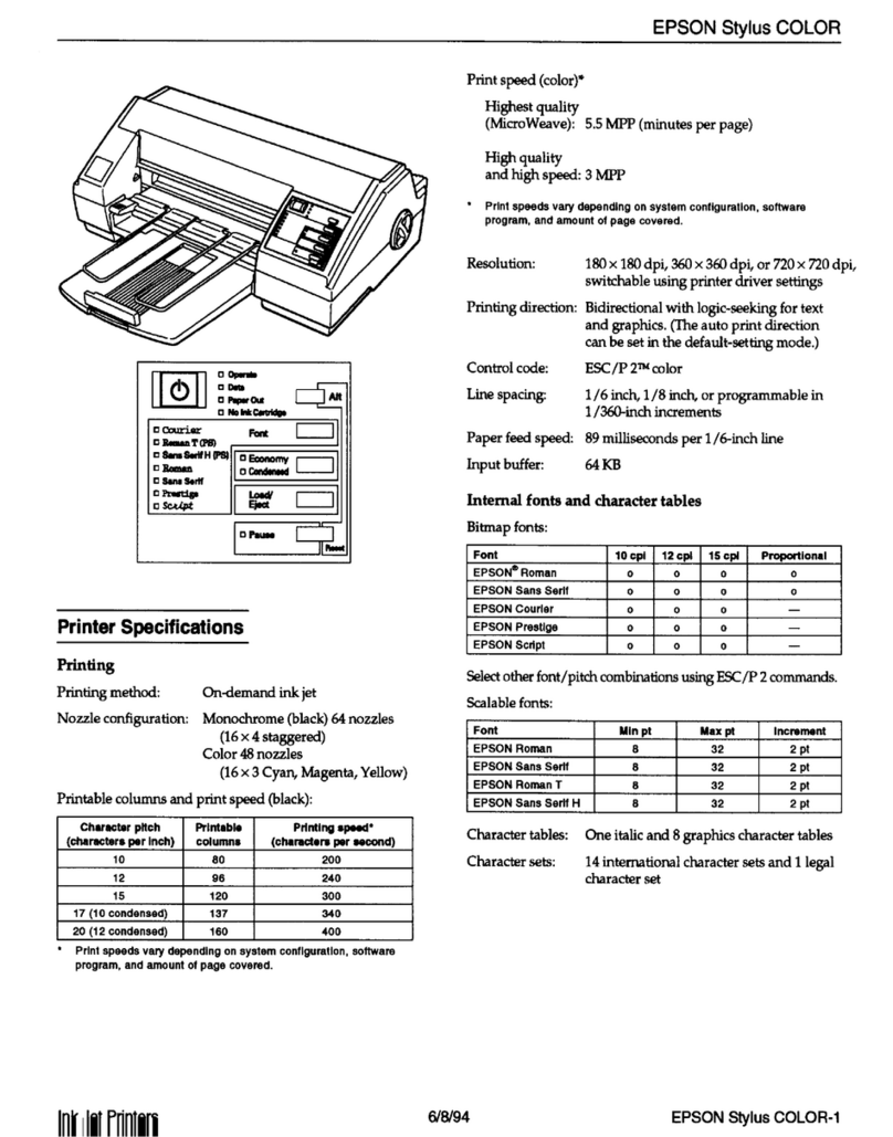 Epson Stylus Photo - Ink Jet Printer Installation and operation manual