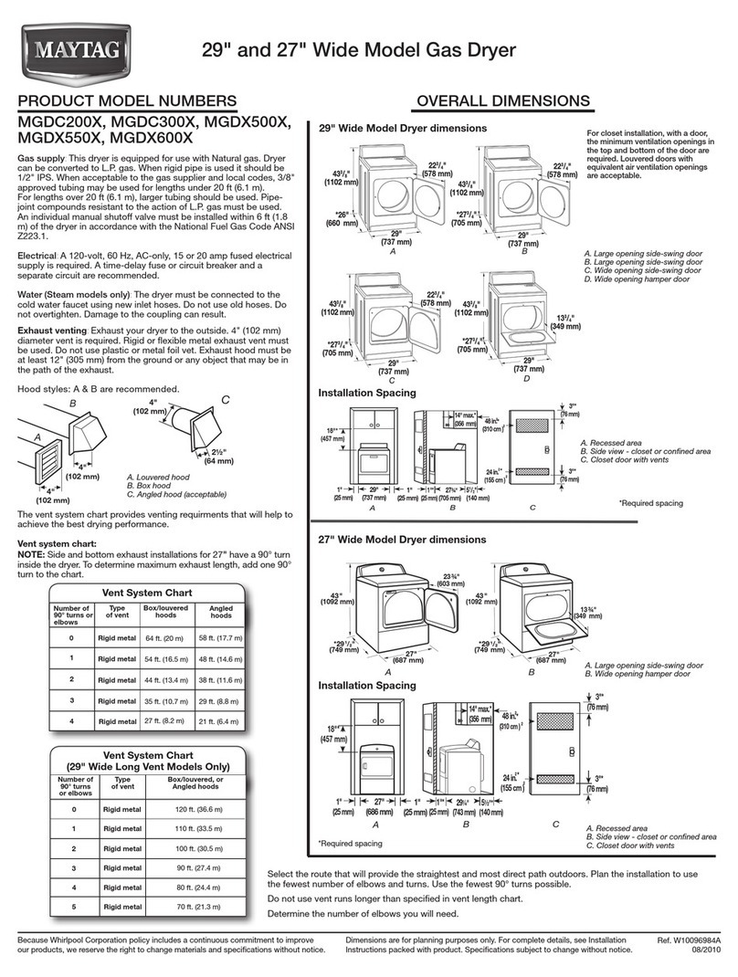 Maytag MGDC200X User instructions