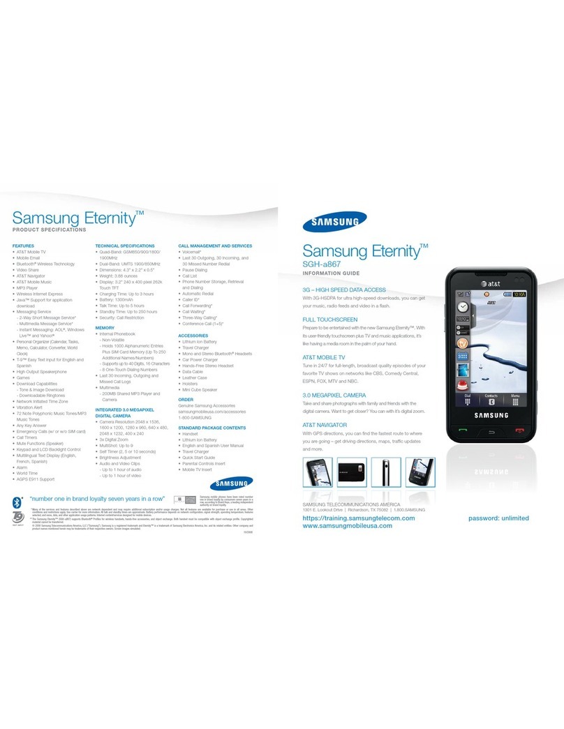 Samsung ETERNITY SGH-A867 Information guide