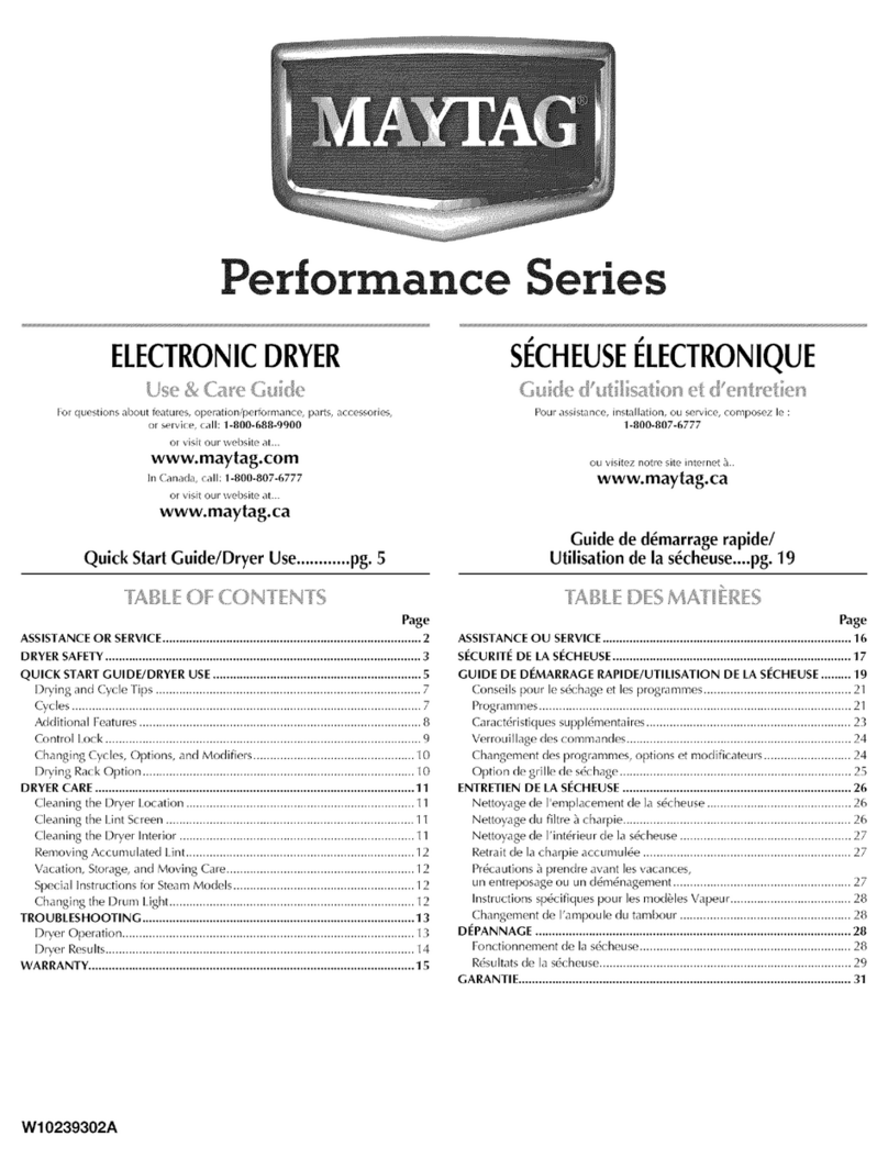Maytag MGDE500W User manual Maytag MGDE500W User manual