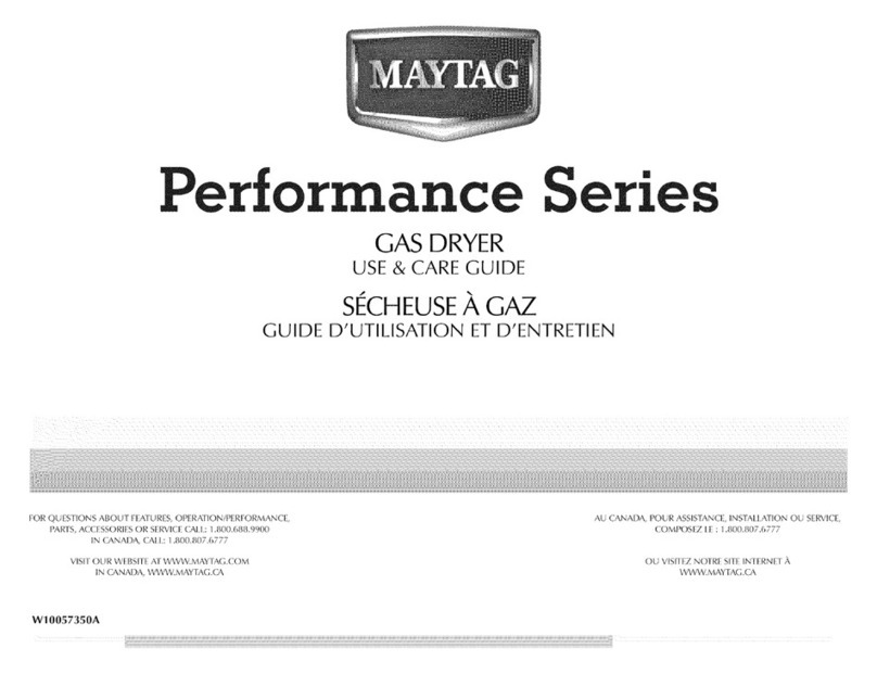 Maytag MGDE300VF - Performance Series 27-in Gas... User manual