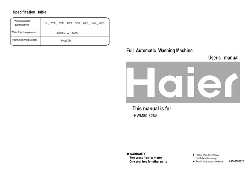Haier HWM80-828A User manual Haier HWM80-828A User manual