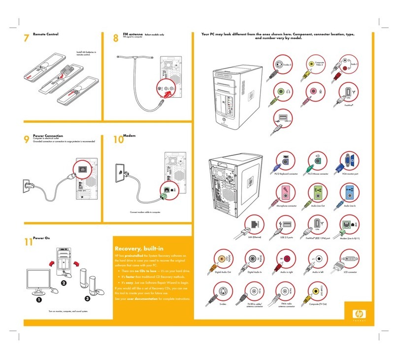 HP Media Center m7100 - Desktop PC Specification sheet