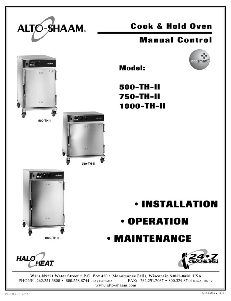 Alto-Shaam 500-TH-II SERIES Installation, operation and maintenance Alto-Shaam 500-TH-II SERIES Installation, operation and maintenance