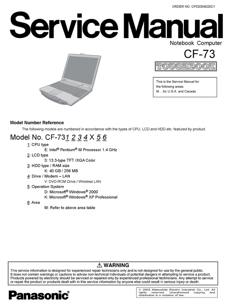 Panasonic CF-73ECLTXKM - Toughbook 73 - Pentium M 1.4... User manual