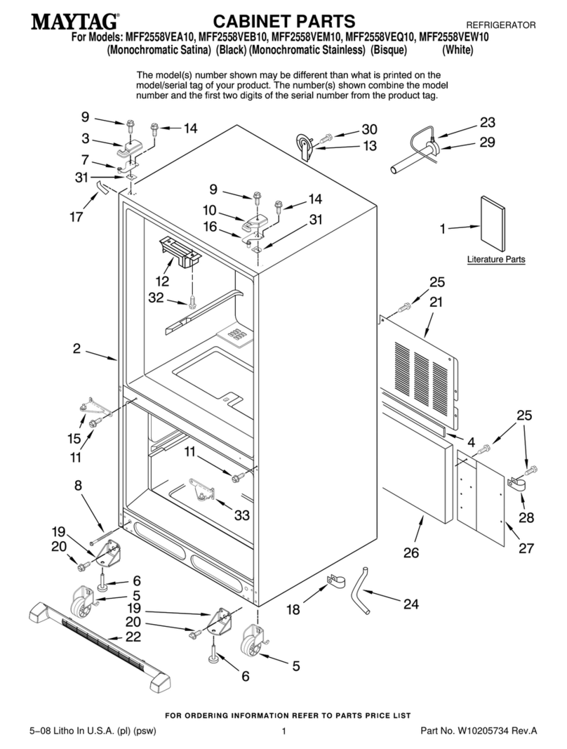Maytag MFF2558VEQ - 24.8 cu. Ft. Refrigerator Troubleshooting guide Maytag MFF2558VEQ - 24.8 cu. Ft. Refrigerator Troubleshooting guide