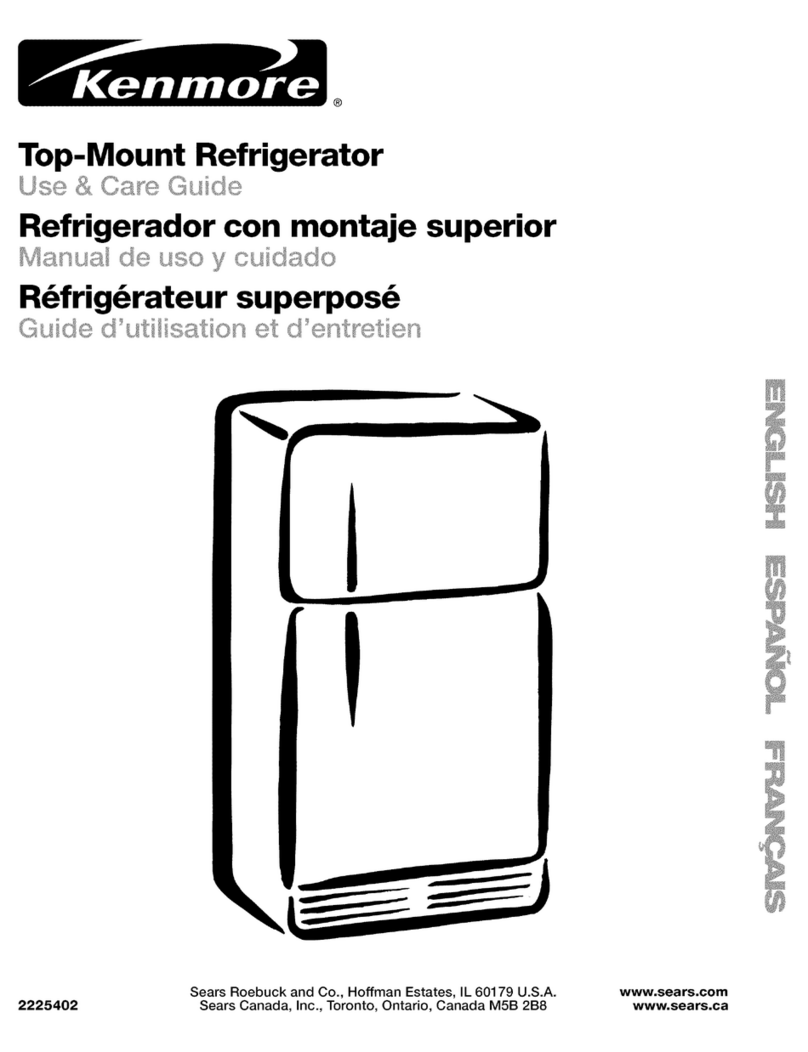 Kenmore 7930 - 22.0 cu. Ft. Top Freezer Refrigerator Use and care guide