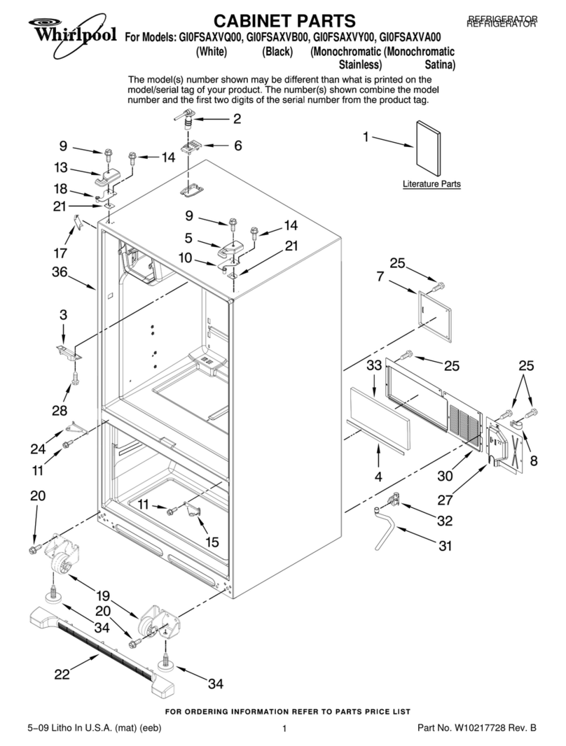 Whirlpool GI0FSAXVQ - 19.8 cu. Ft. Refrigerator Troubleshooting guide