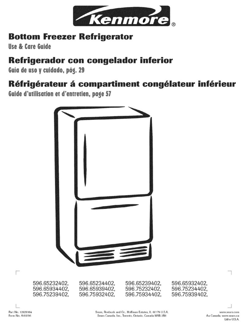 Kenmore 6523 - 21.9 cu. Ft. Bottom Freezer... Use and care guide