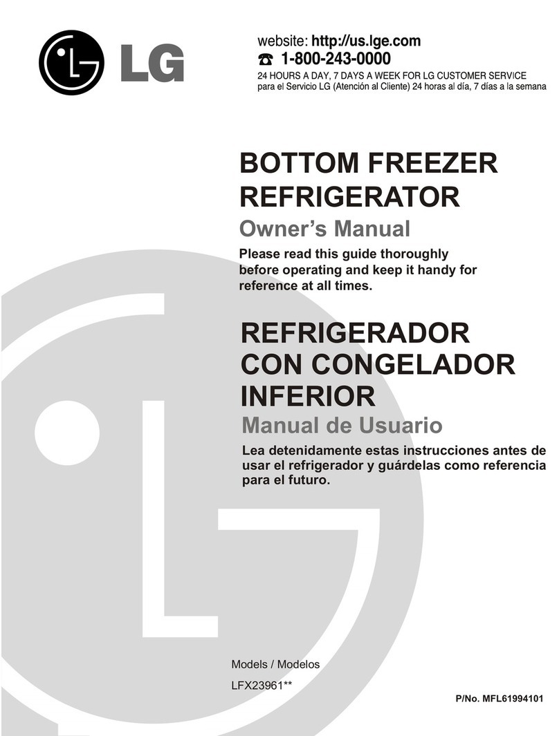 LG LFX23961SW - 22.6 cu. ft. Refrigerator Instruction Manual