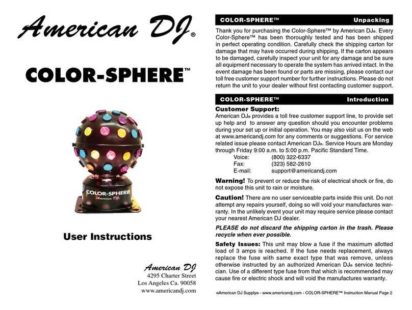 American DJ Color-Sphere User instructions