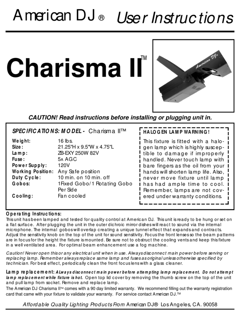 American DJ Charisma II User instructions