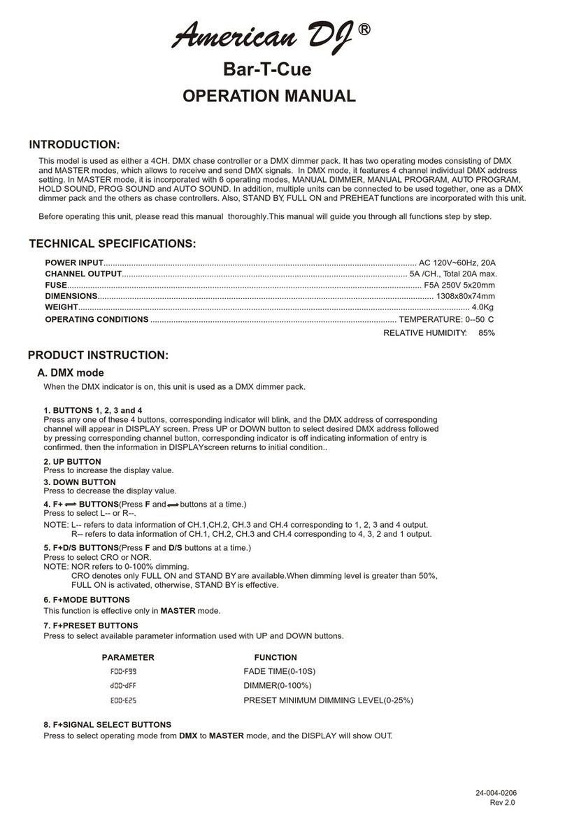 American DJ Bar-T-Cue Operation manual