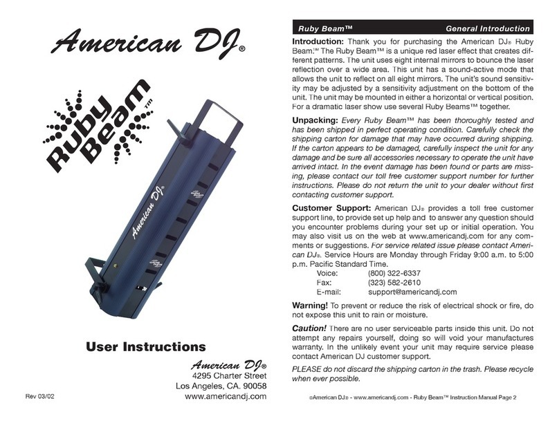 American DJ Ruby Beam User instructions