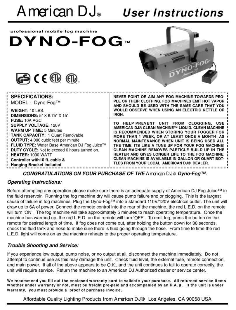 American DJ Dyno-Fog User instructions