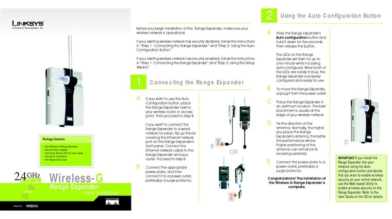Linksys WRE54G - Wireless-G Range Expander Repeater Original operating instructions