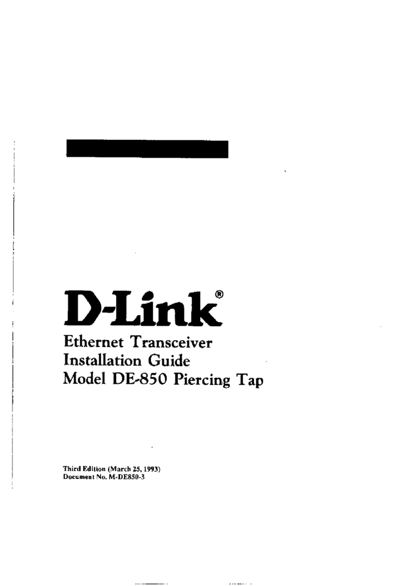 D-Link DE 850 - Transceiver - External User manual