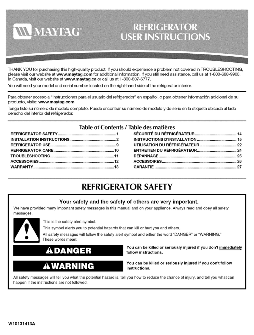 Maytag MTF2142EEW - 21.0 cu. Ft. Top-Freezer... User manual