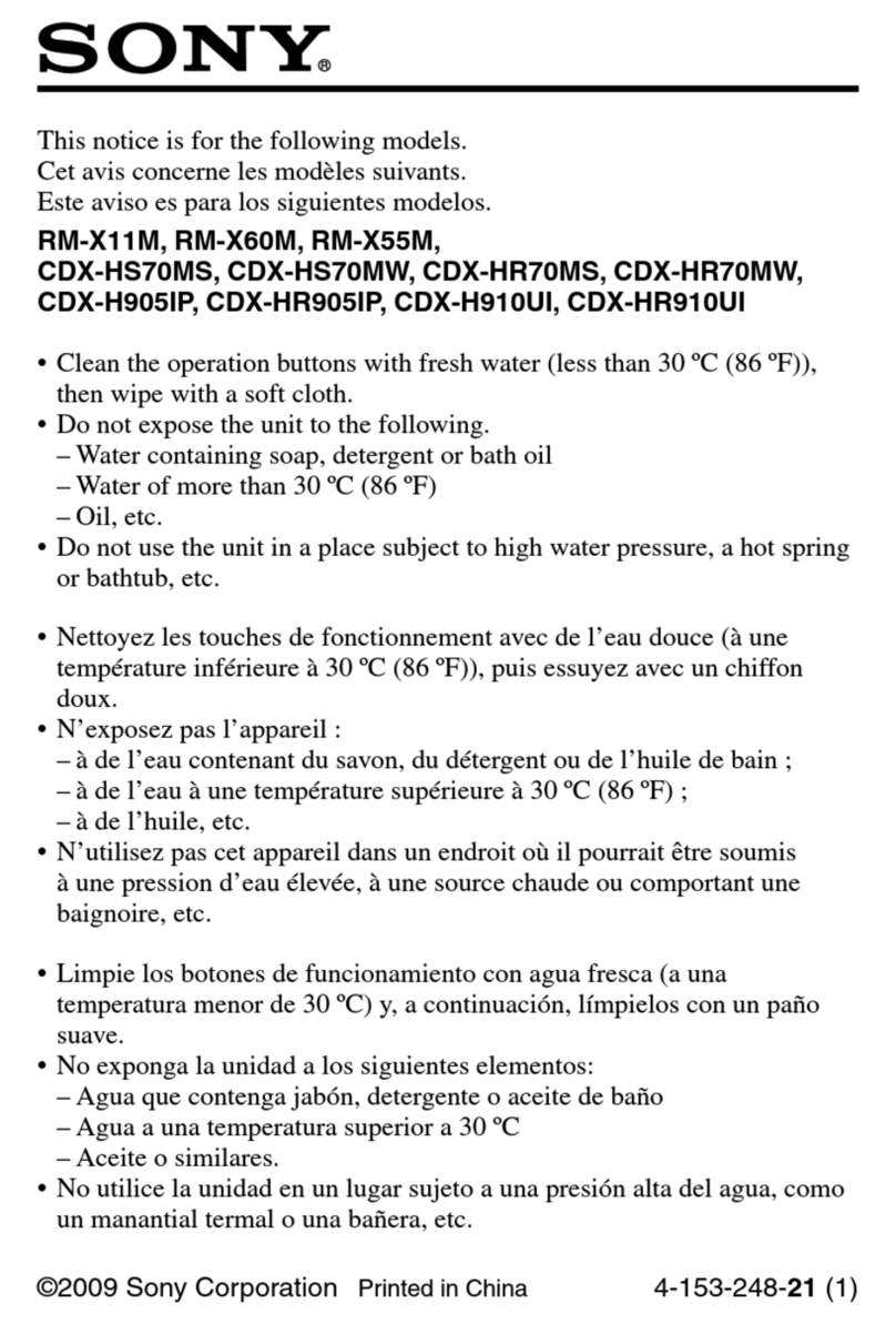 Sony RM-X60M - Marine Remote Commander User manual