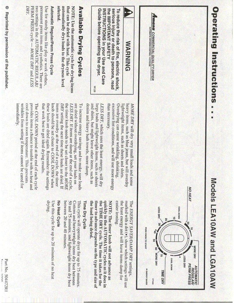 Amana LEA10AW User manual