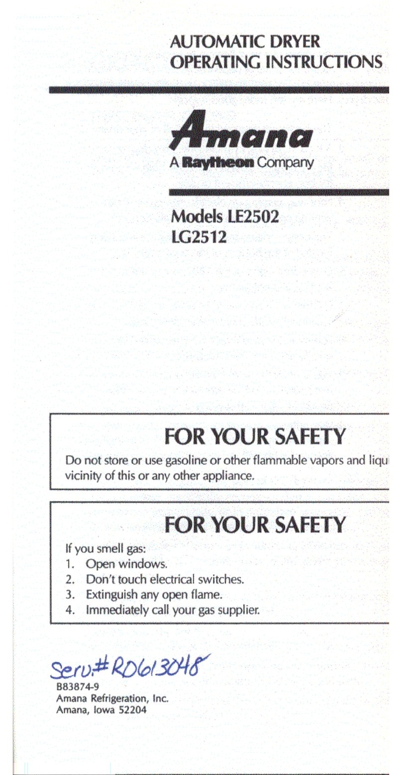 Amana LE2502 operating instructions