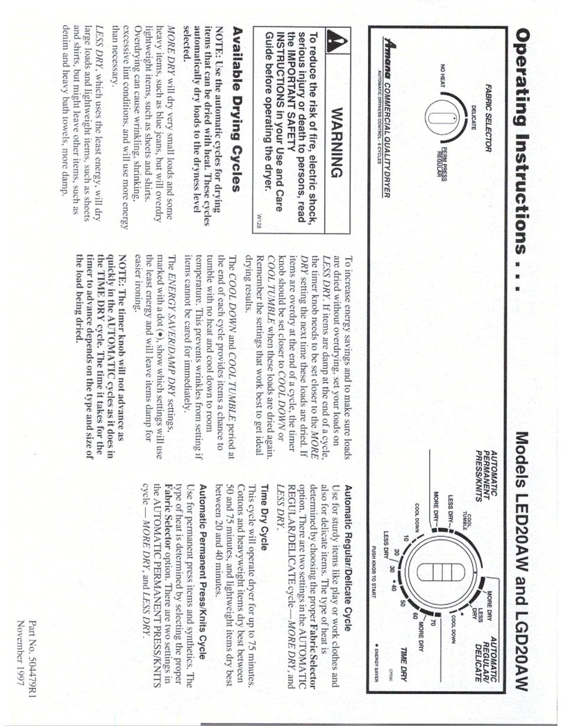Amana LED20AW User manual Amana LED20AW User manual